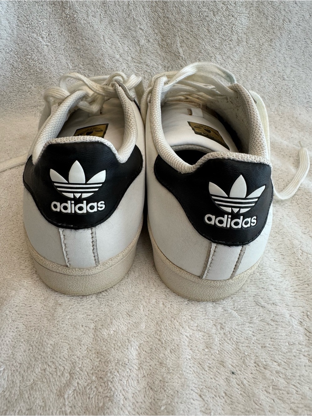 Adidas Originals Superstar White Black Gold Shell Toe Sneaker Womens Sz7 EG4958 - Picture 7 of 10